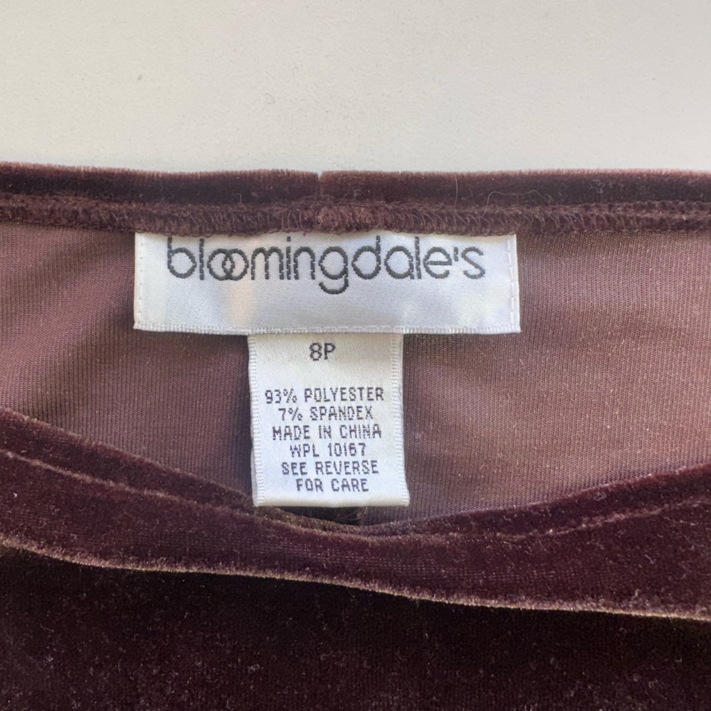 Bloomingdale's Brown Velvet Blouse